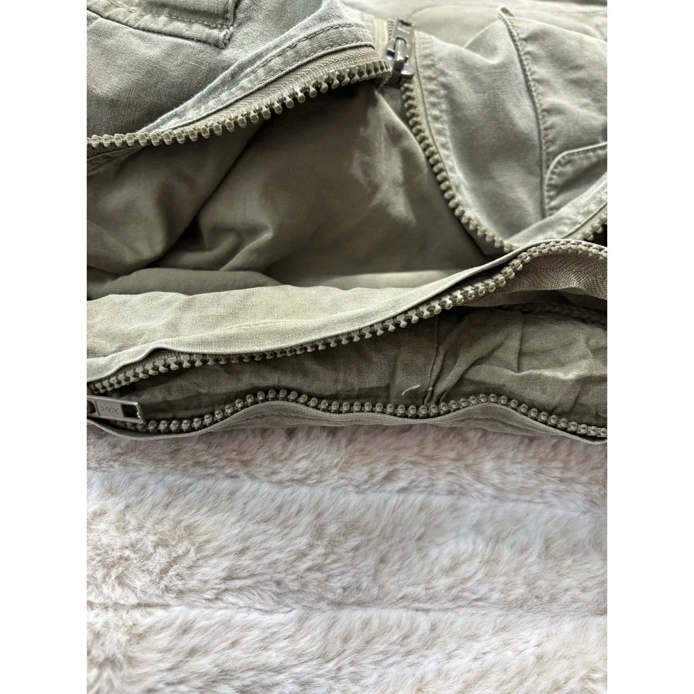 Vintage‎ Safari Vest Olive Green Mens XL Khaki Photographer Stowaway Hood Pack
